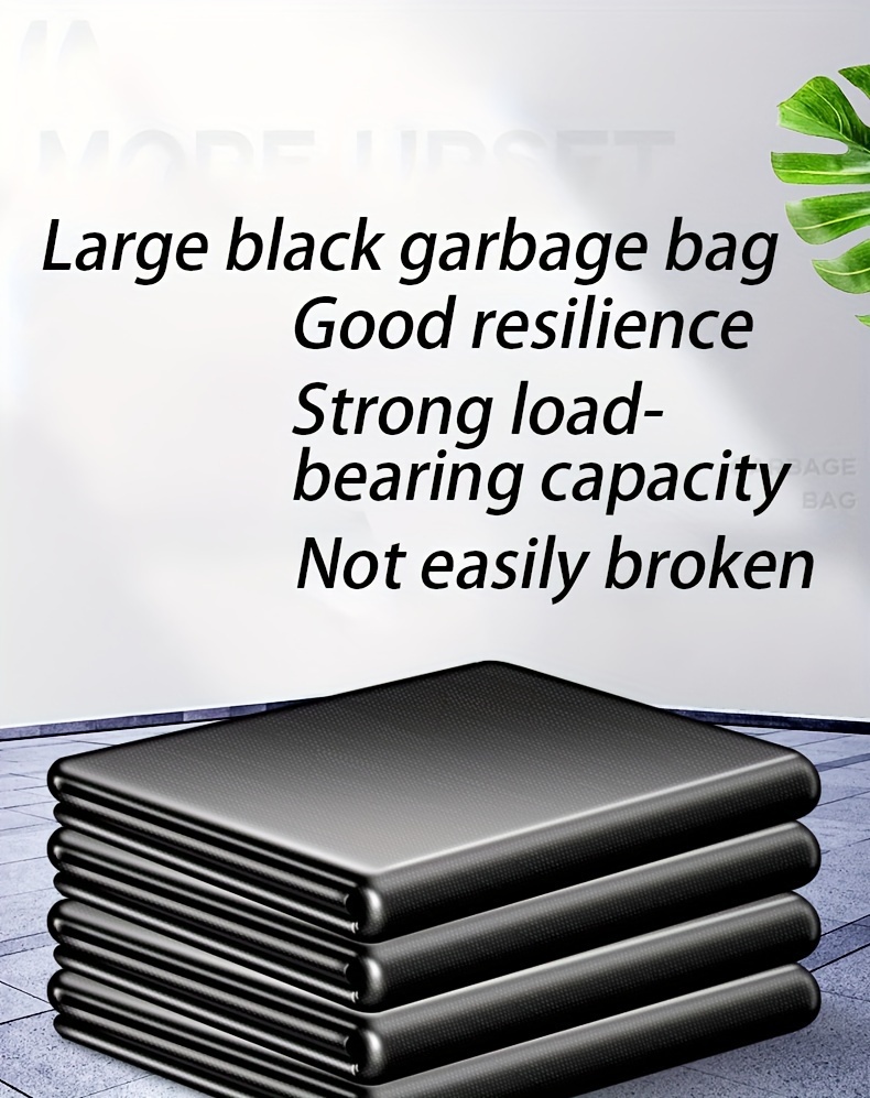 10pcs [new Material Thick Drawstring Garbage Bag] Color Black