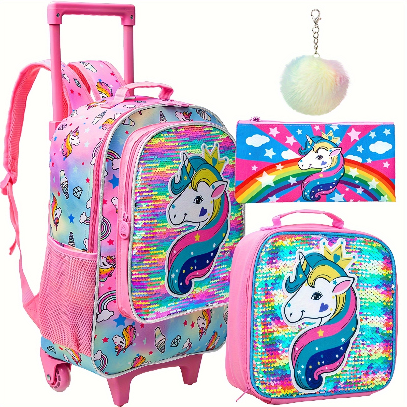 17.3" Girls School Backpack School Junior High University Bookbag  Travel Bag USB