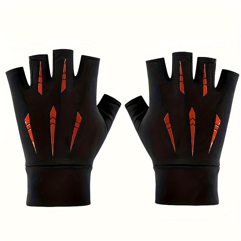 Riding gloves touch screen non-slip sports sunscreen summer fishing  sweat-absorbing breathable ice silk cold thin golf gloves Color: Black2,  Size: L