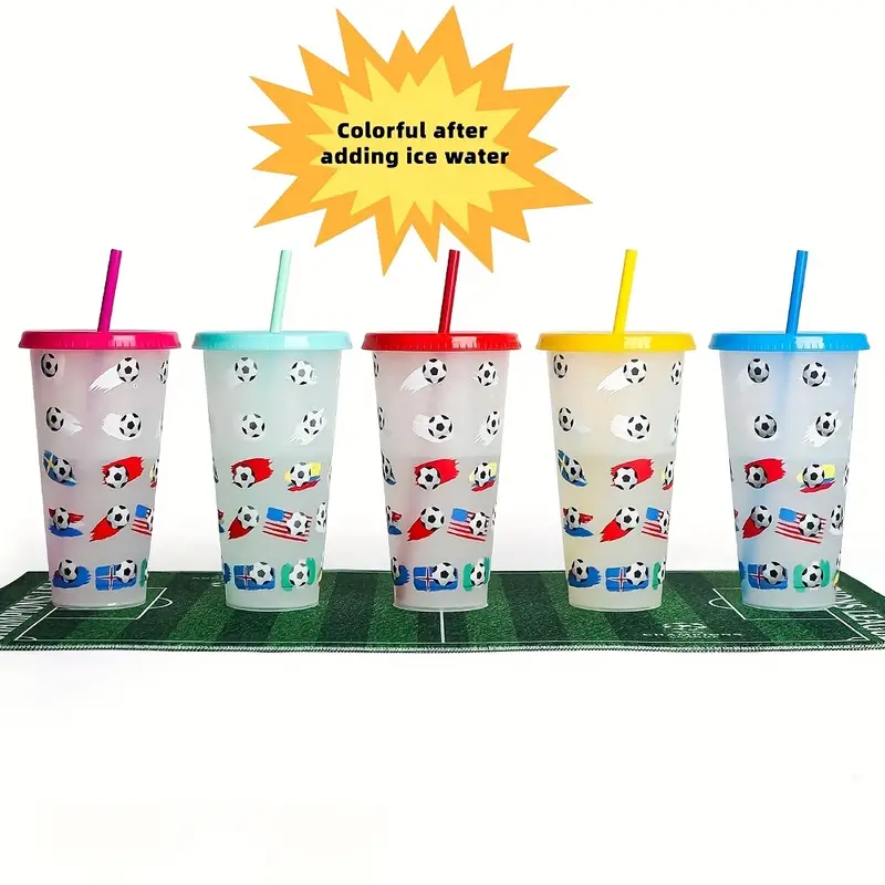 Color Changing Tumbler With Lid And Straw, Temperature Sensitive Cup, Large  Capacity Pp Plastic Straw Cups, Fashionable Water Cup, - Temu