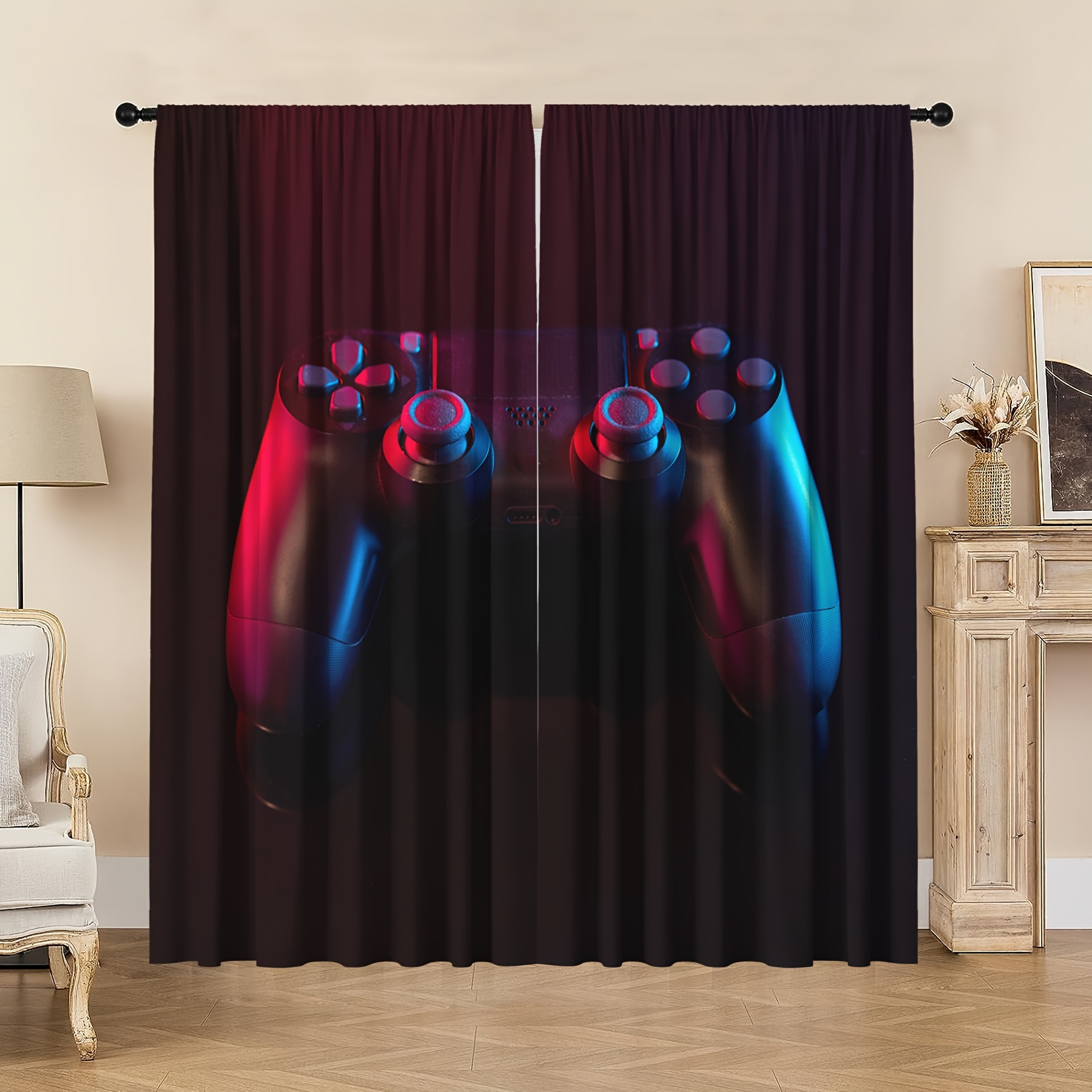 2pcs Juego Cortinas Modernas Simples Versátiles Impresas - Temu