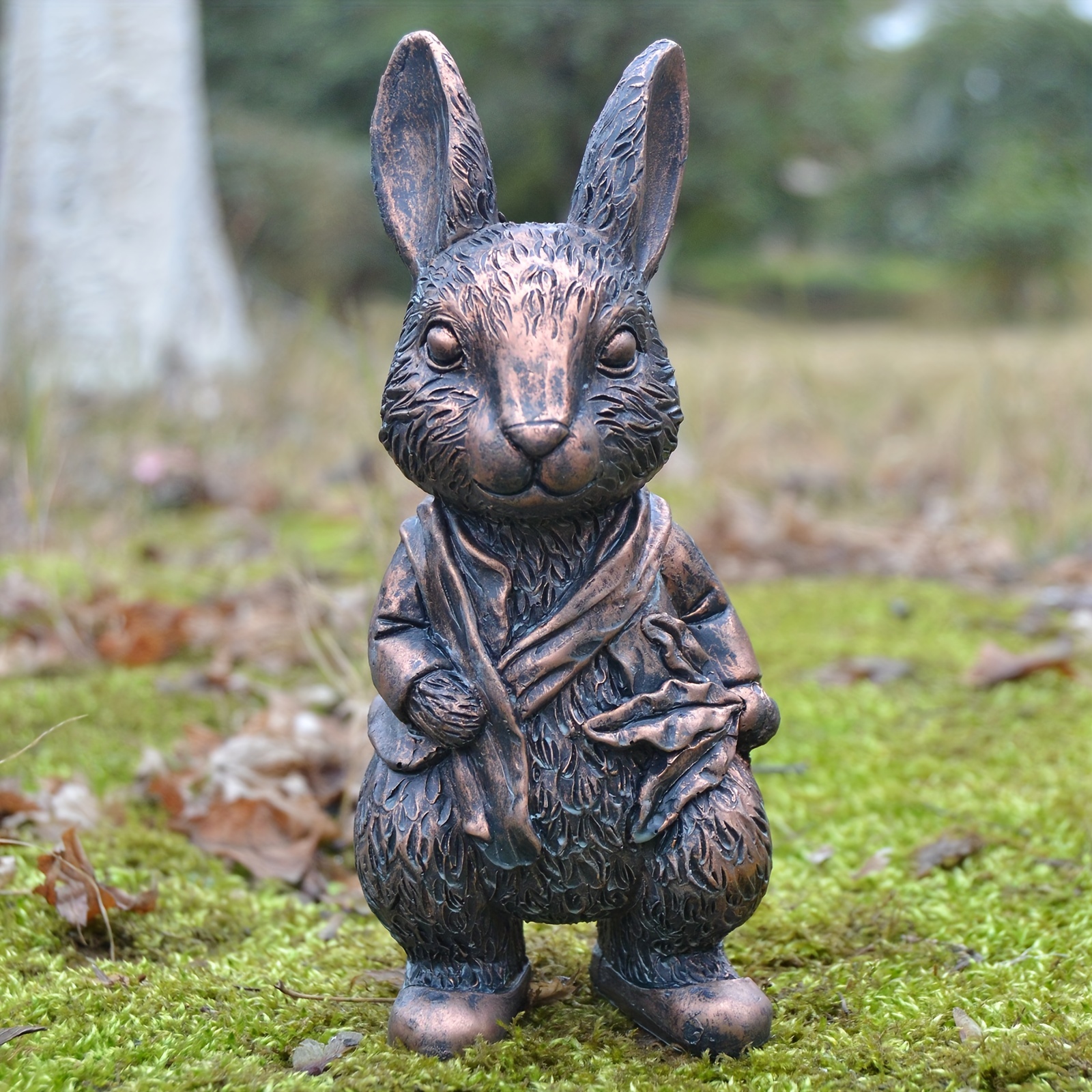 Modern Rabbit Statue Bunny Figurine Collection Figure Lifelike Resin Cute  Animal