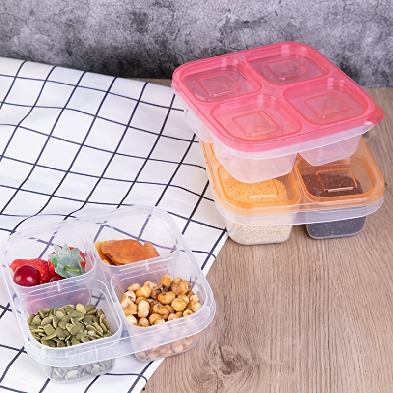 Reusable Snack Container With 4 Compartments - Perfect For Meal Prep,  Lunch, School, Work, And Travel - Ideal For Teens, Adults, And Workers -  Convenient Food Storage Container For Home And Kitchen - Temu