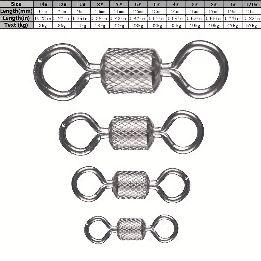 Fishing Swivels: 1# 14# Sizes Solid Connector Ball Bearing - Temu Canada