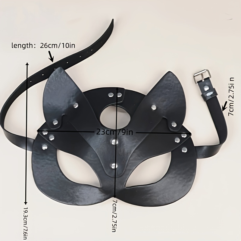 Fox Ears Masks Punk Cosplay Party Halloween Half Face Mask Temu