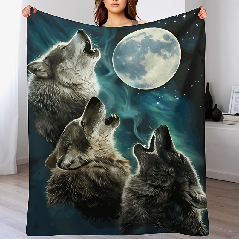 1pc Printed Throw Blanket, Soft Blanket For Sofa Couch Office Bed Camping  Travelling, Multi-purpose Gift Blanket For All Season