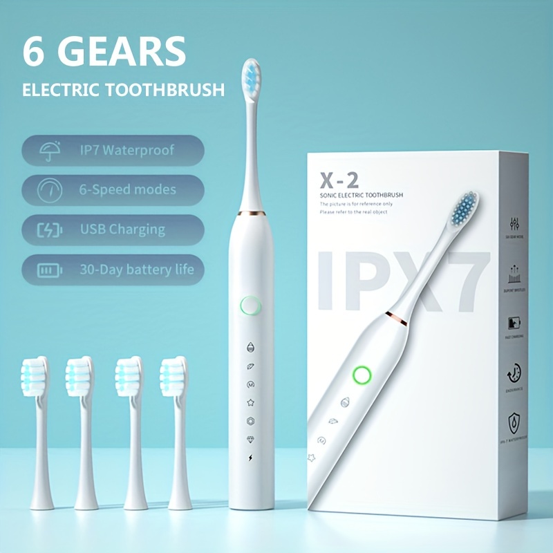 Cepillo de dientes eléctrico sónico para adultos, soporte para cepillo de  dientes eléctrico recargable por USB, ultra limpieza, cepillo de dientes