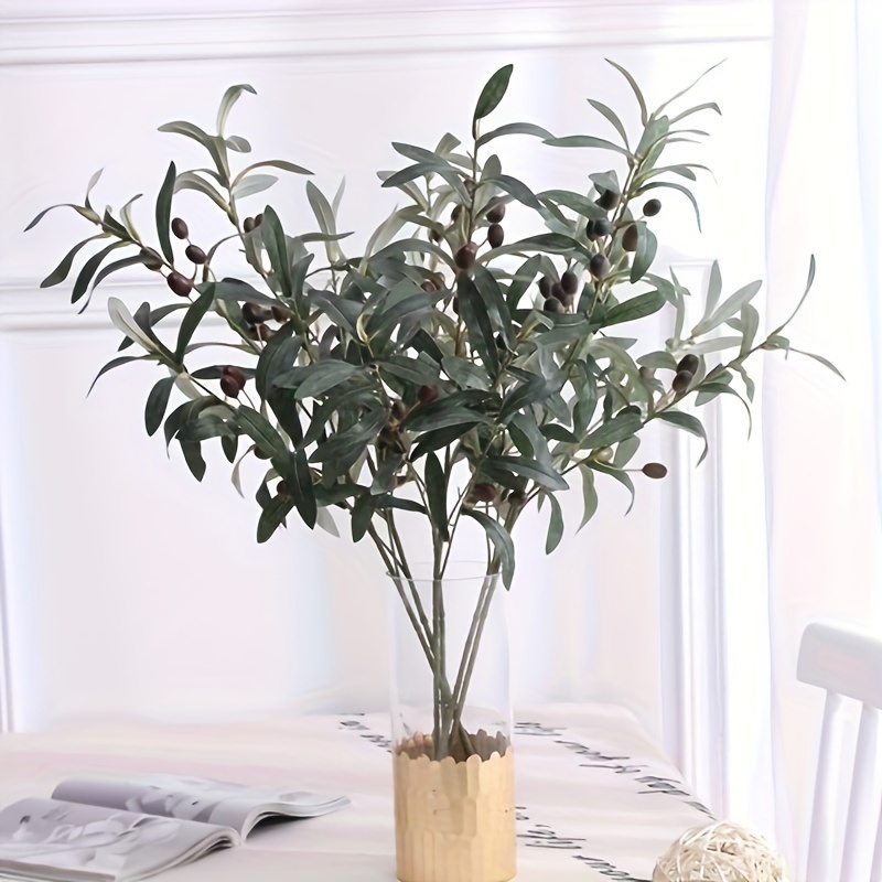 Árbol de olivo artificial alto falso en maceta con maceta, grandes