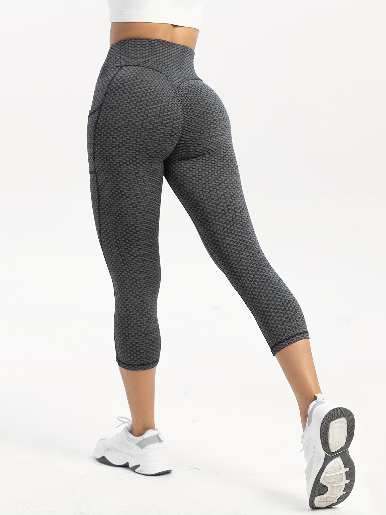High Waist Leggings Pocket Womens Butt' Lift Curves Workout Tights