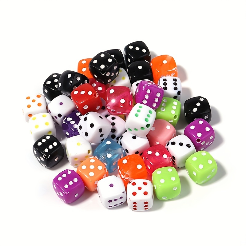 Acrylic Colorful Transparent Square Dice Beads Diy Mahjong - Temu