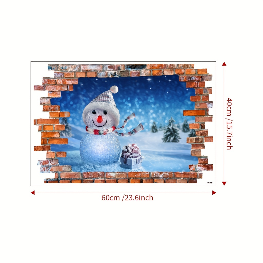 Puloru Christmas Wall Decals, 3D DIY Felt Winter Snowman Stickers Crafts  for Home Decoration 