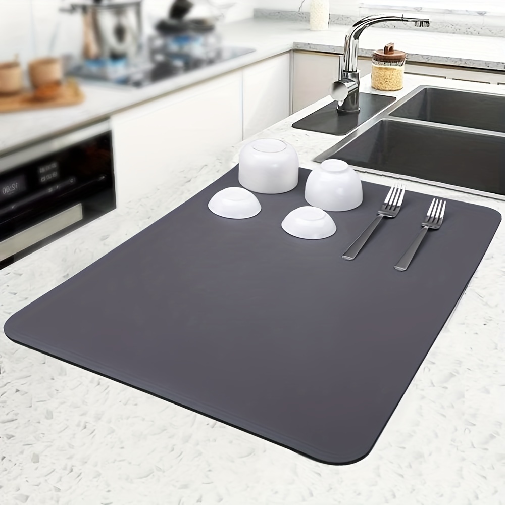 Dish Drying Table Mat Drying Pad With Non slip Rubber Backed - Temu