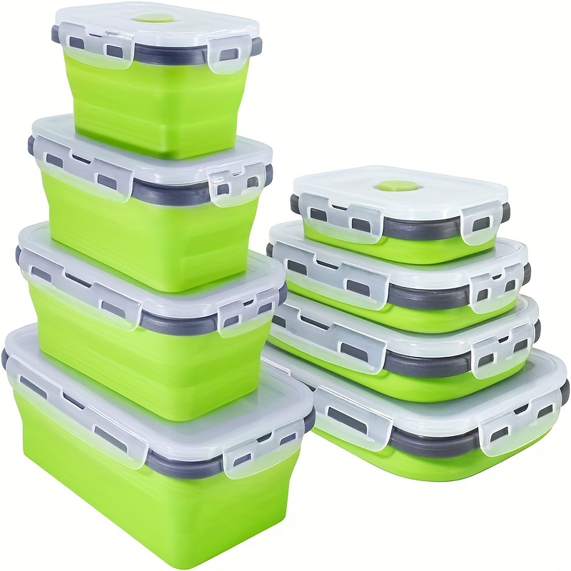 Collapsible Silicone Food Storage Container Stackable Space - Temu