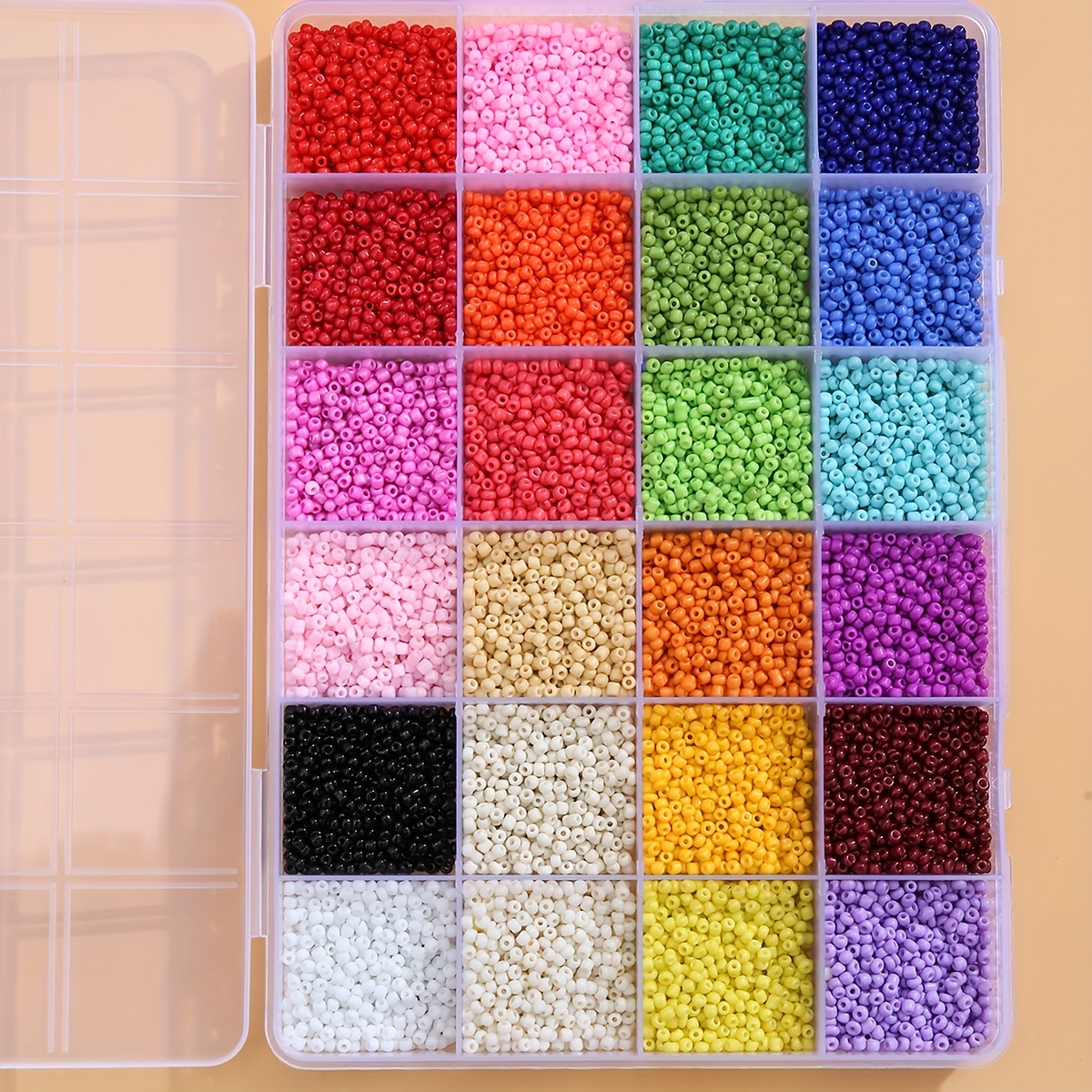 Glass Seed Beads 24 Colors Small Beads Kit Bracelet Beads For