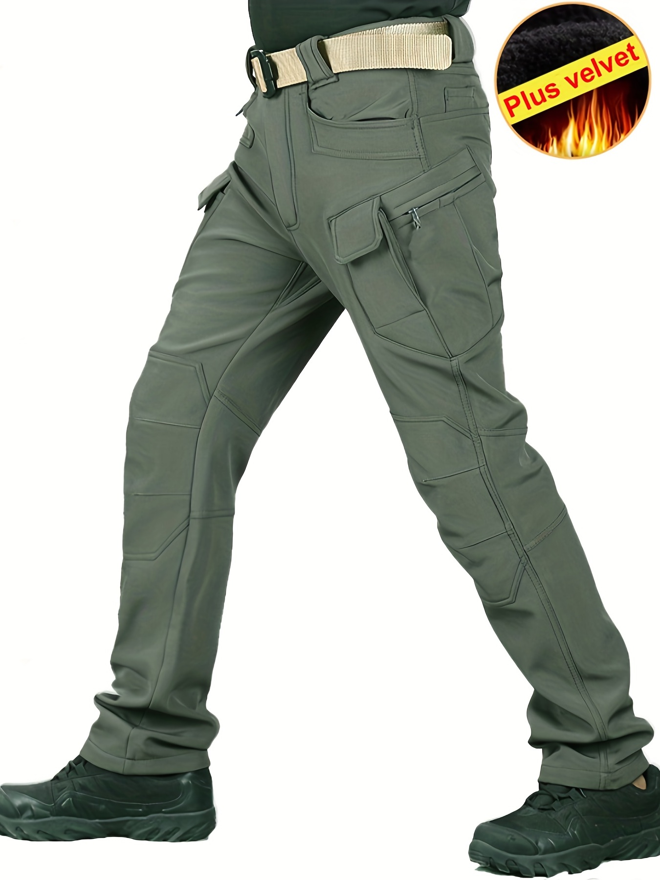 Mens Womens Waterproof Thick Fleece Thermal Trousers Tactical