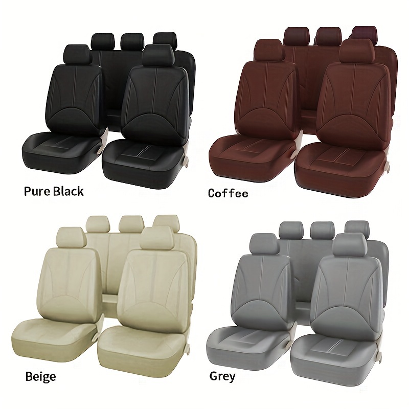 Universal PU Leather Car Seat Cover Front Seat Chair Cushion Protector - Full Car Seat Covers in Brown