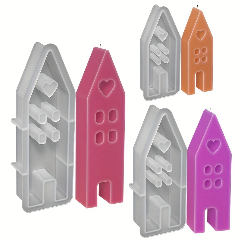 

3pcs/set House Shaped Candle Making Silicone Mold Handmade Aromatherapy Wax Candle Making Mold Diy Silicone Mold For Home Decor