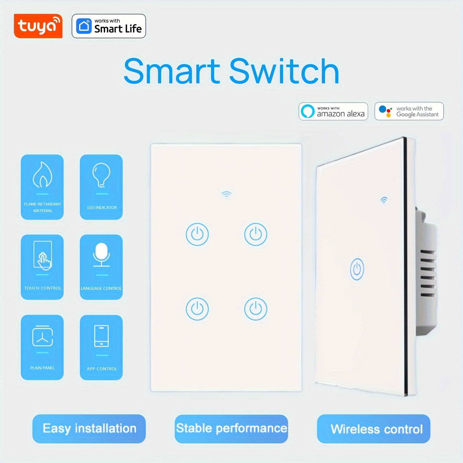 Tuya Smart Life Zigbee Wireless Scene Switch Knob Button Led Light Dimmer  Remote Controller Work With Alexa Google Assistant - Temu