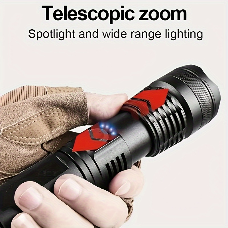 Super Bright Zoomable Flashlight Portable Multi functional - Temu