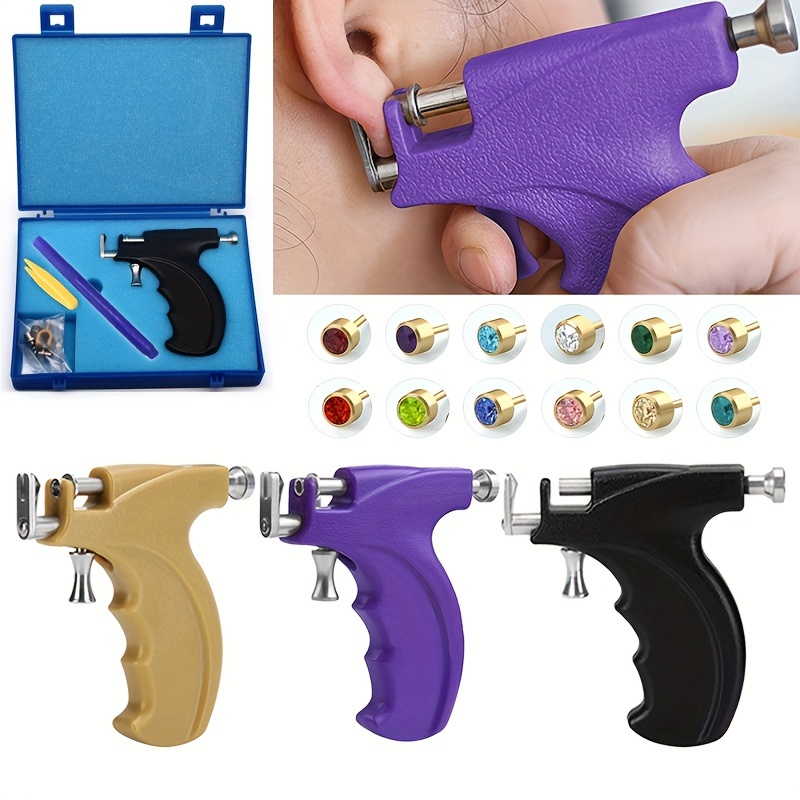 Kit de herramientas de perforación de oreja, juego de herramientas de  pistola de pericing, 98 piezas de oreja, ombligo, labio, pernos de máquina  de