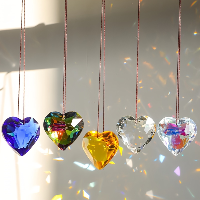 Clear Acrylic Crystal Heart Ornaments Hanging - Temu