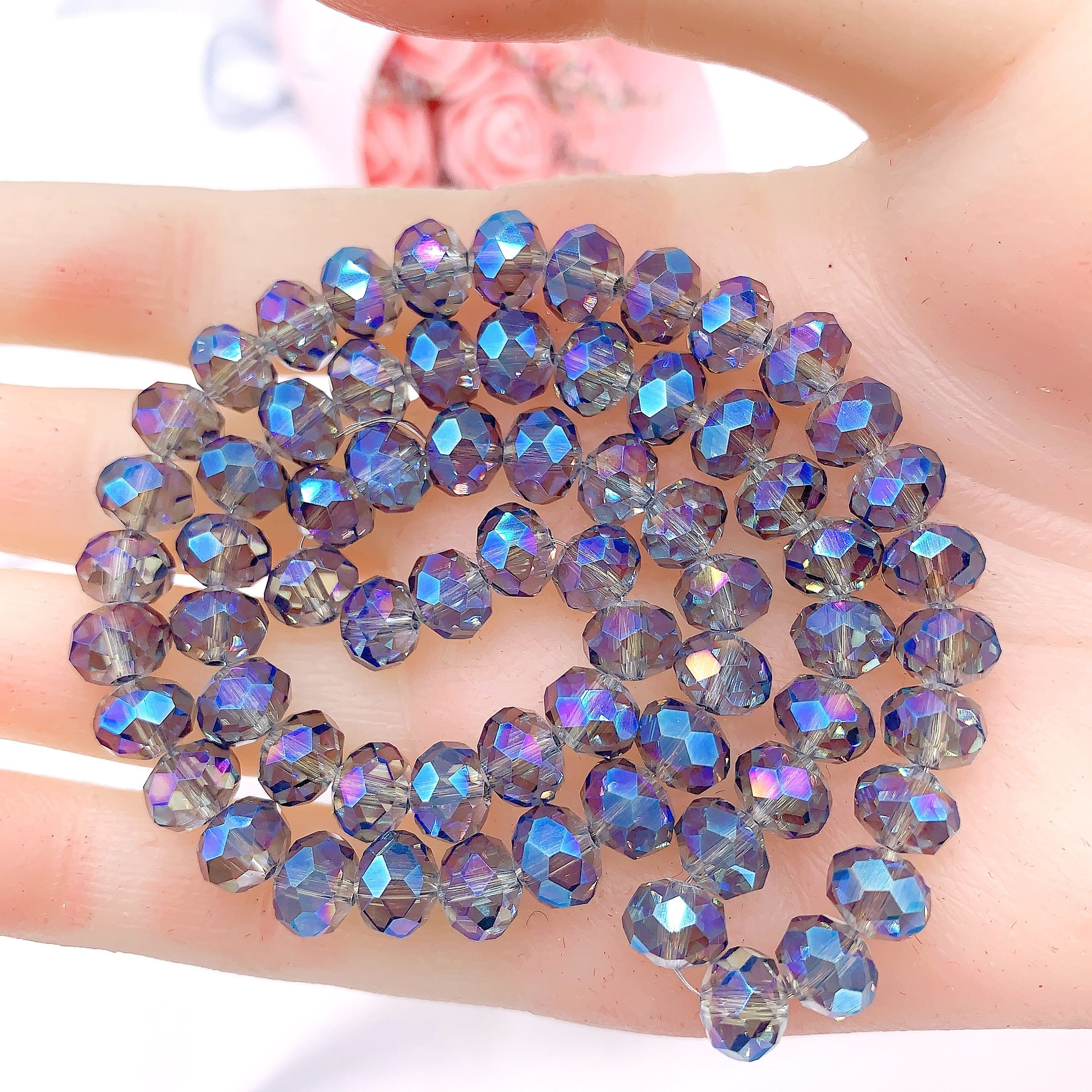 Artificial Crystal Faceted Glass Beads Color Plated Loose Spacer Beads For  Jewelry Making Diy Unique Bracelet Necklace Women's Jewelry Accessories -  Temu