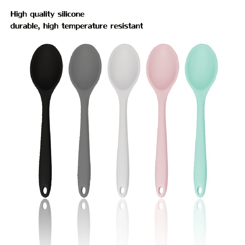 8 Colors Silicone Spoon Heat Resistant Easy To Clean Non-stick Rice Spoons  High Temperature Spoon Tableware Utensil Kitchen Tool