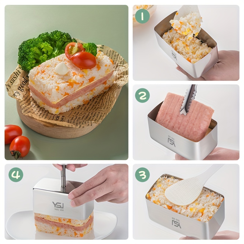 Triángulo de molde Onigiri, fabricantes de moldes de bolas de arroz de 2  piezas, molde de sushi triangular para bento o comida japonesa en caja para  niños Bento de Hagbou (beige)