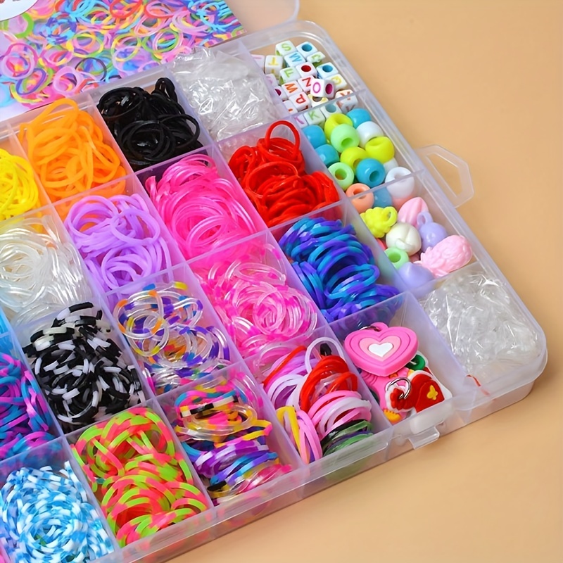 Premium Rubber Bands Refill Loom Set Colorful Rubber - Temu
