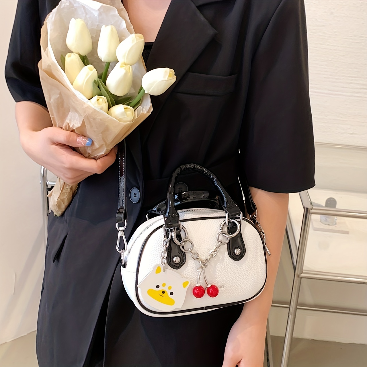 Kawaii Cherry Jam Bucket Bag for Women Designer Purses and