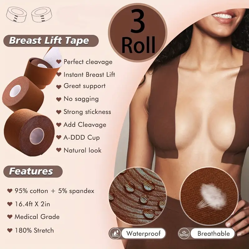 Breast Lifting Tapes Invisible Breathable Breast Support - Temu
