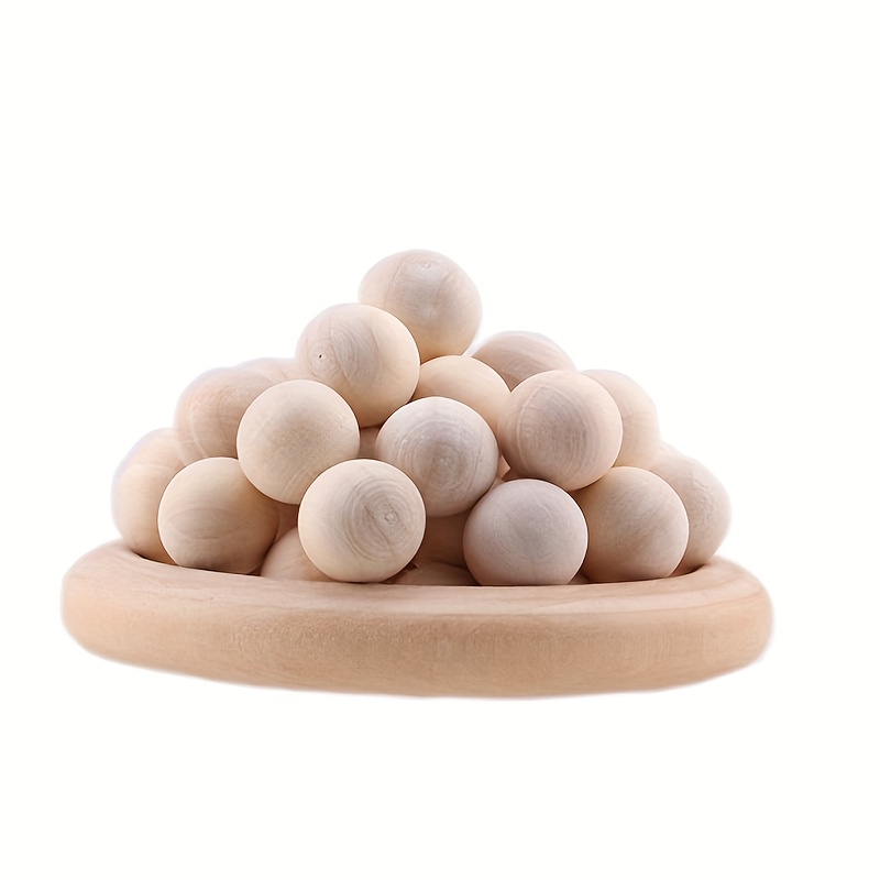 INSPIRELLE 40mm Unfinished Half Round Wooden Beads 25pcs Split Natural  Round Wood Balls for Crafts and Christmas Home Party Decorative - Yahoo  Shopping