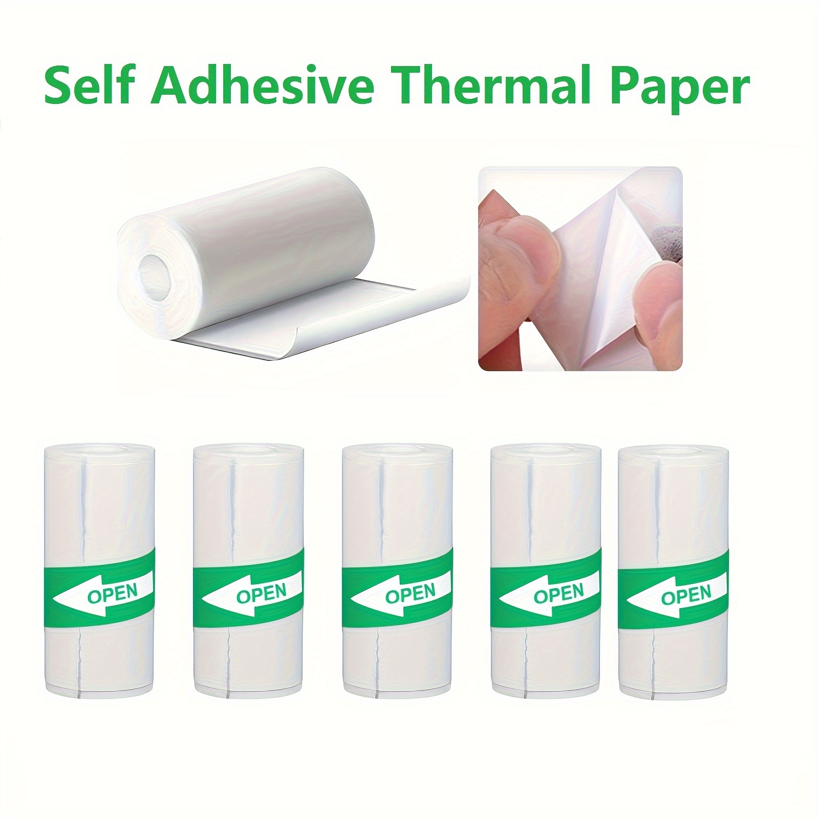 Thermique Rouleau Papier Thermique 57 x 30 mm pour Mini Imprimante  Thermique Portative (Autocollant - Blanc - 3 pièces)