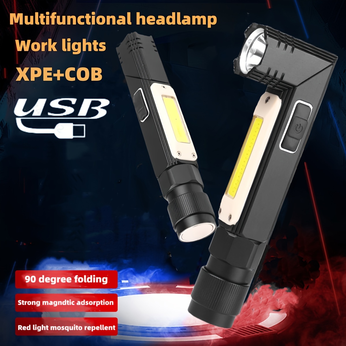 AdamStar Linternas tácticas recargables, linternas LED XHP50.2 con bloqueo  de modo, luz de flash brillante de 8000 lúmenes, linterna pequeña de alta