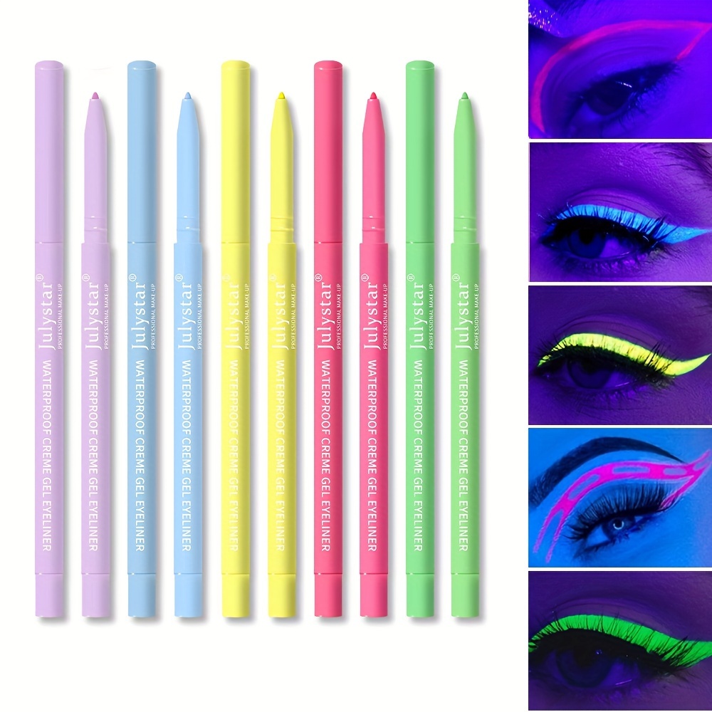 UV Fluorescent Eyeliner Gel Pen Waterproof Smudge Proof Pearly Eyeliner