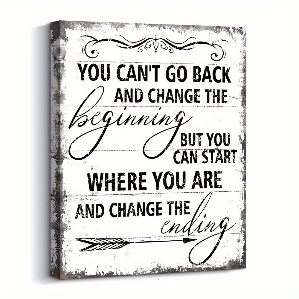 

1pc Black And White Inspirational Wall Art Office Decor, Rustic Motivational Wrapped Canvas Art Prints For Bedroom | Living Room | Office | Classroom 24x16inch/60x40cm Unframed