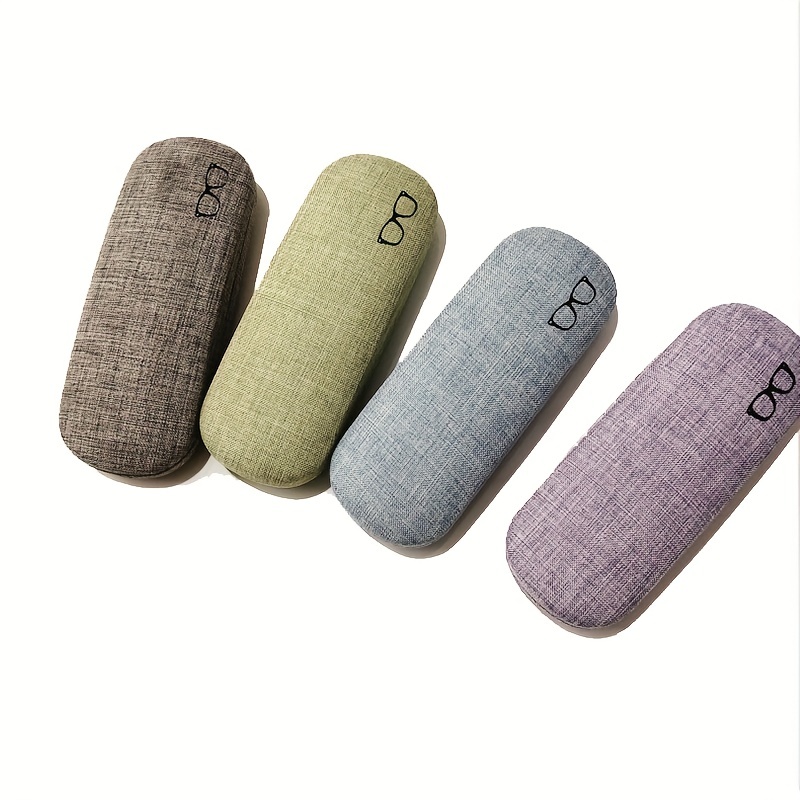 Linen Fabric Eyeglasses Case Hard Shell Protective Glasses Case