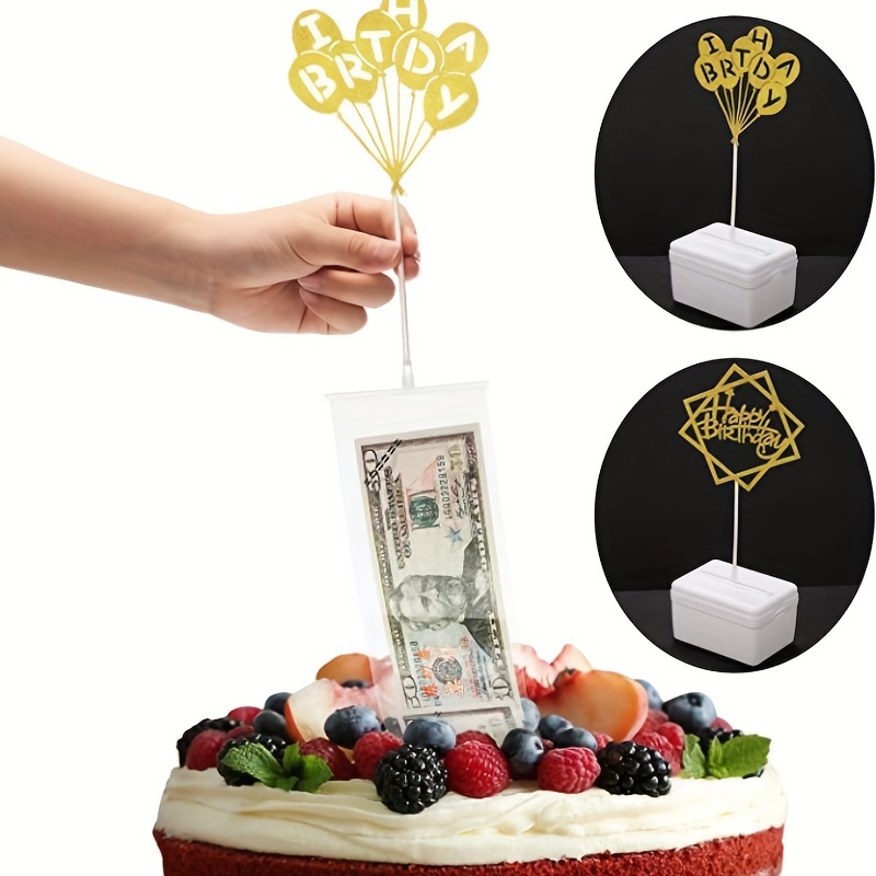 New Cake Decoration Tool 1PC Cake ATM Happy Birthday Cakes Topper Money Box  Funny Cakes ATM Happy Birthday Cake Decor 0910#30