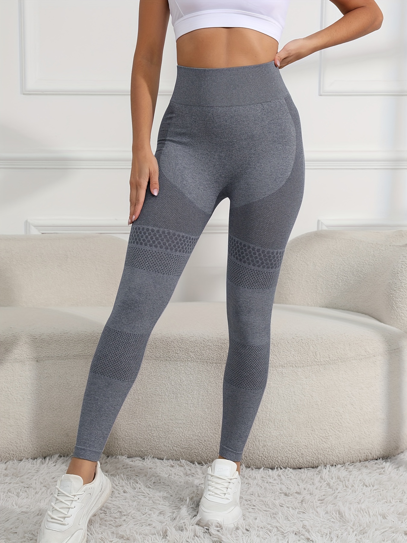 SUUKSESS Women Ribbed Seamless Leggings High Waisted Workout Gym Yoga Pants,  18 Grey, Medium : : Clothing, Shoes & Accessories