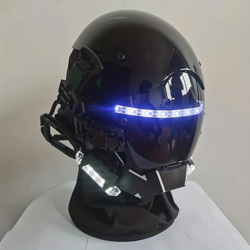 新しい白色光 Led 発光マスク変更顔サイバーパンクマスクヘルメット