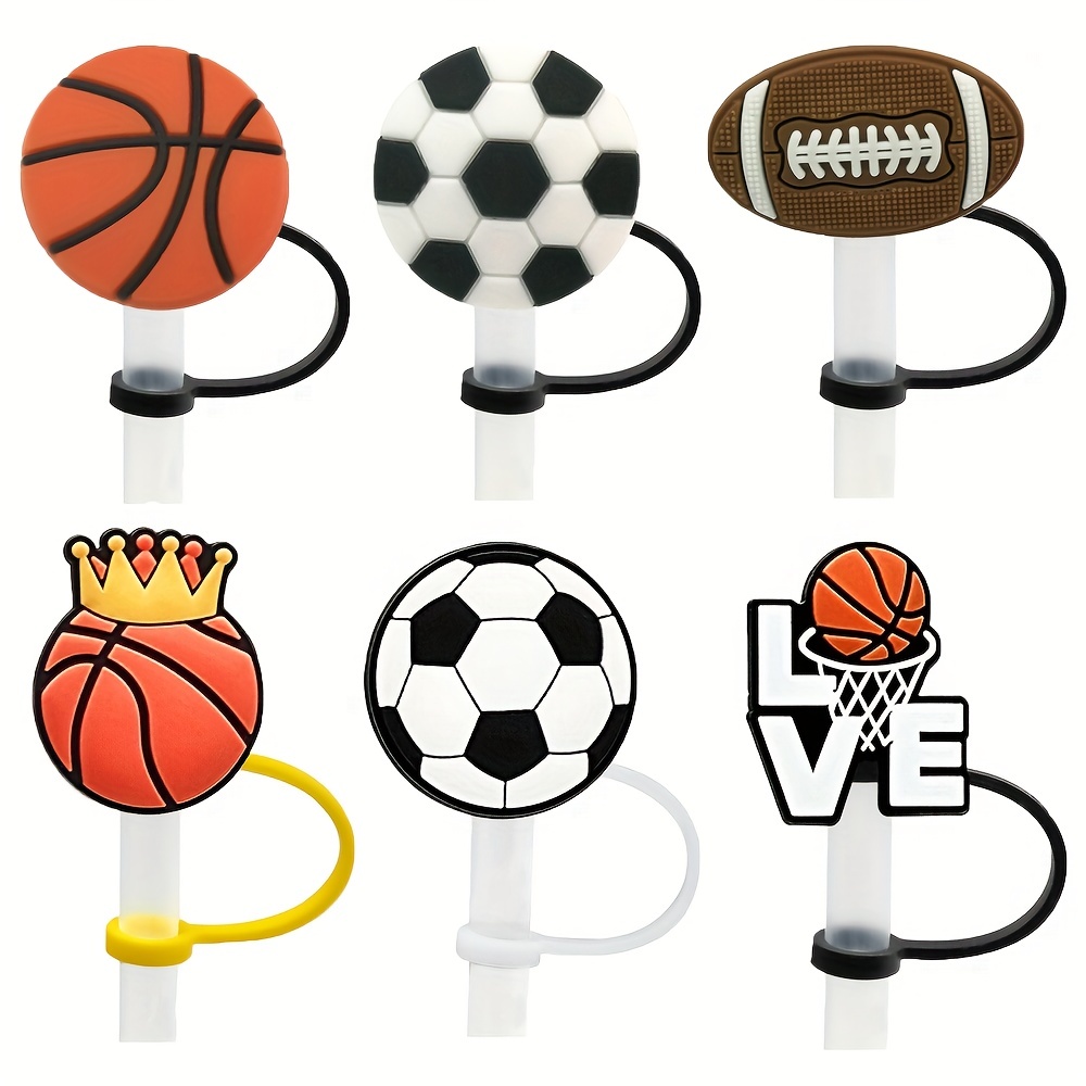 Sports Silicone Straw , Cartoon Ball Straw Tips Cover, Reusable Drinking  Straw Tips Lids Plugs For Straws, Cup Accessories For Hygienic Drinking -  Temu