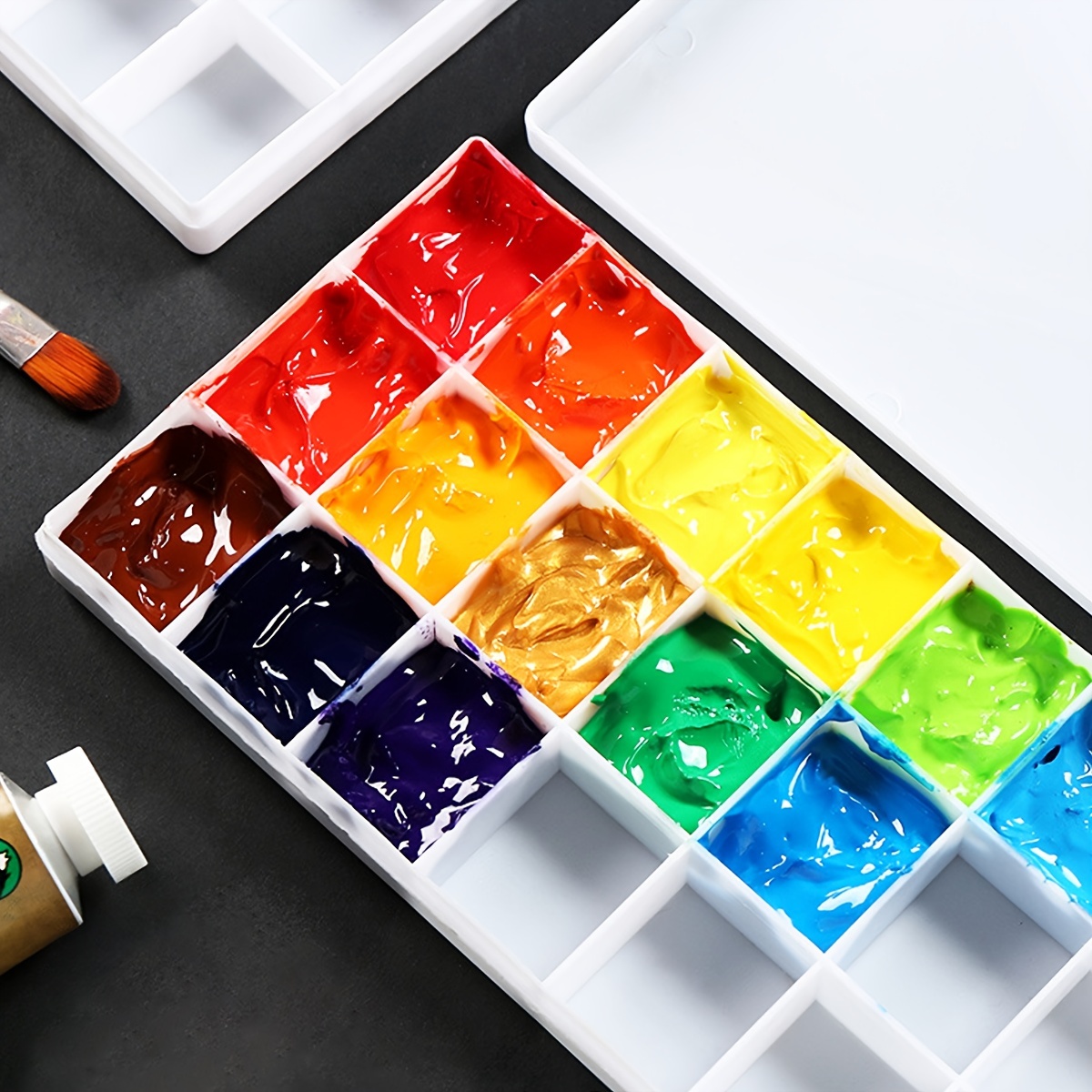 1pc 24 Grid Paint Tray Palettes For Acrylic Paint, Color Palette