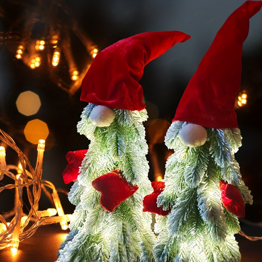 Christmas Artificial Snow Gnome Doll, Shape Christmas Tree ...