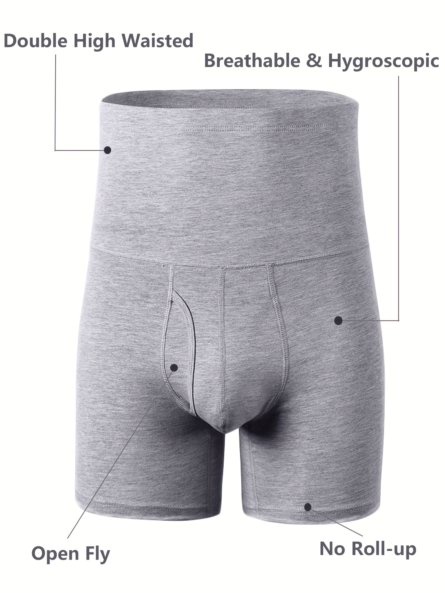 Men's High Waist Cotton Stretch Underwear Pouch Plus Size - Temu