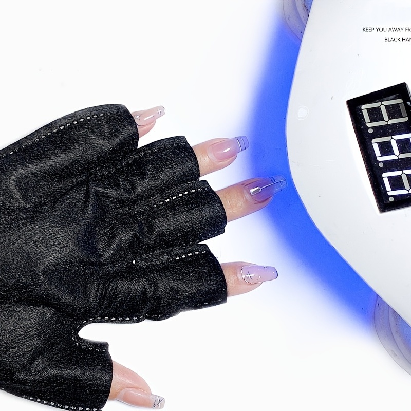 UV Gloves For Nails,Prevent Fingers From UV Light,UV Protection Gloves For  Women Radiation Protection Use To Nail Art DIY 