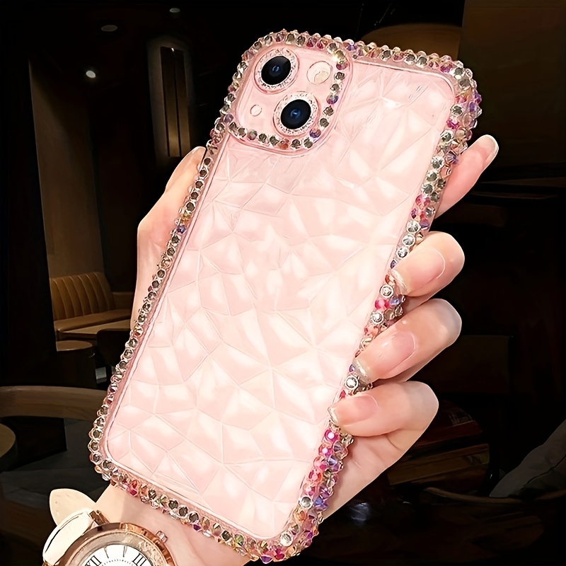 Funda transparente con purpurina brillante de lujo para iPhone, 15