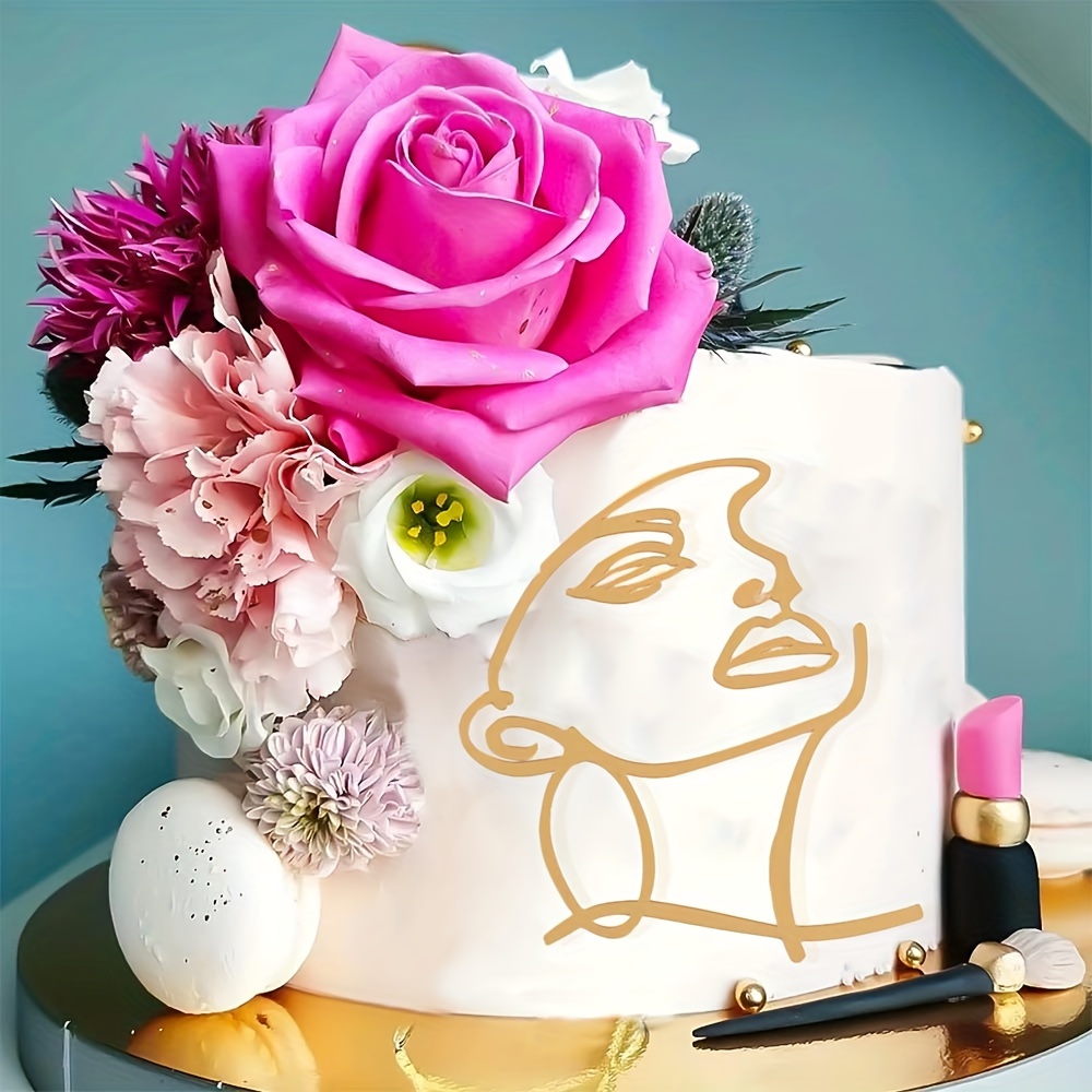 Lady face silhouette cake topper
