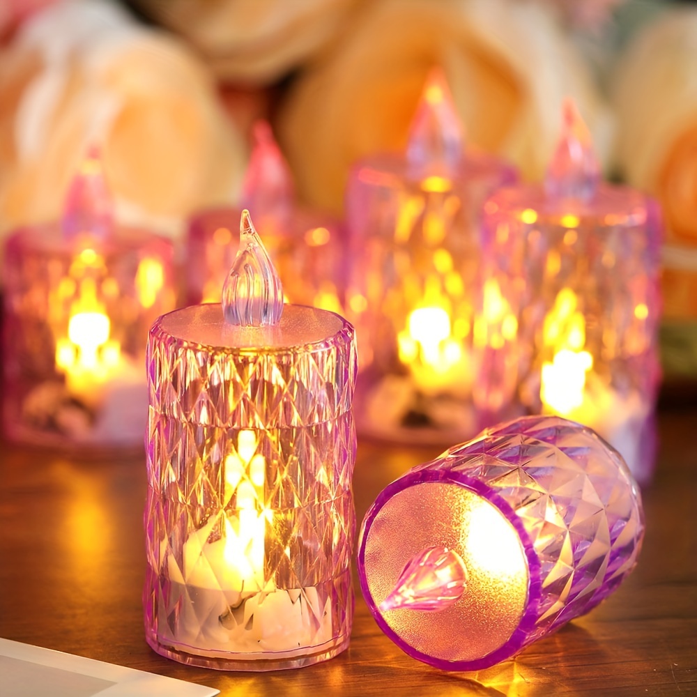 Bougies sans flamme LED, 4pcs Bougies romantiques à piles Led Pilier  Bougies pour la Saint-Valentin Romantique Proposer des décorations de  mariage