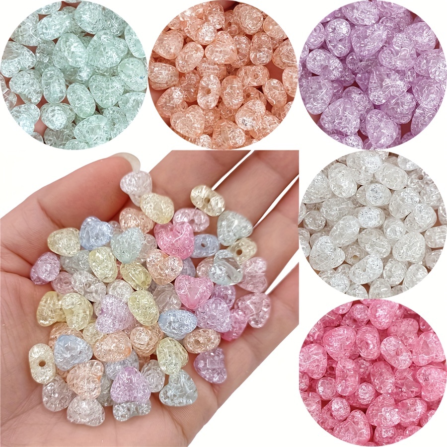 Perle acrylique perforée craquelée, trou droit, perles explosives colorées,  amples, en plastique, accessoires de Bracelet - AliExpress