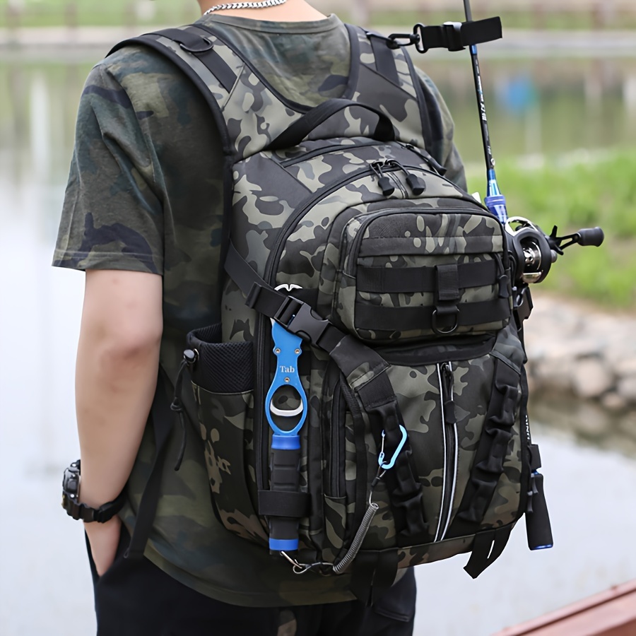 zxppgo Waterproof Fishing Bag Lure Backpack Men Sports Tactical Shoulder Bags Bait Box Pack Outdoor Fishing Rod Tackle Handbag x527a DCU
